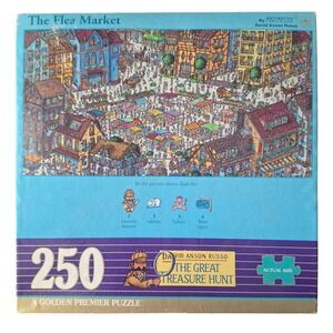 Vintage Golden Mazemaster David Anson Russo The Flea Market 250 Piece Puzzle